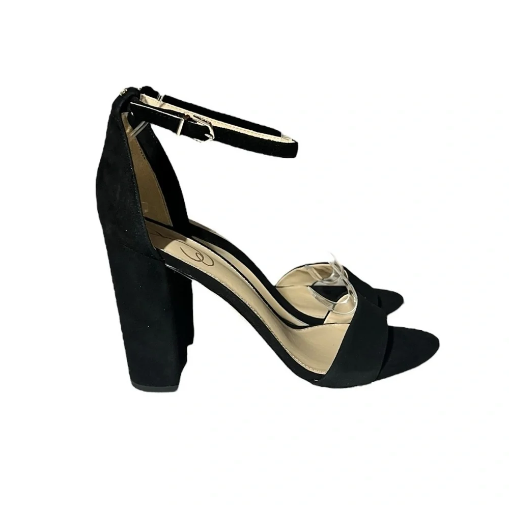 🌻NEW NWOT Sam Edelman Black Suede Leather "Yaro" Block Heel Sandals Size 10 - Picture 2 of 11
